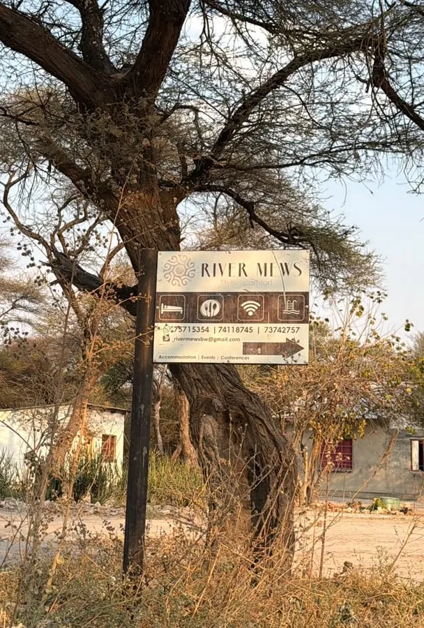 The Rivermews sign on the approach road